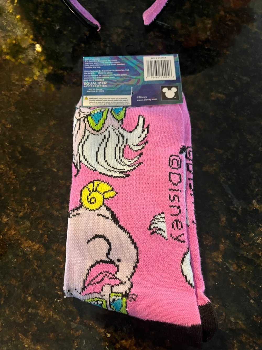 Disney parks Villains Ursula Mouse Ears & Pink Crew Socks - Picture 10 of 11